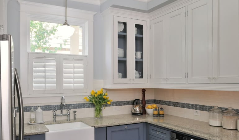 Polywood shutters in a Virginia Beach kitchen.